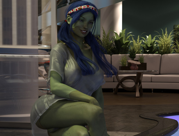 Обои картинки фото 3д графика, _science fiction, фон, взгляд, девушка