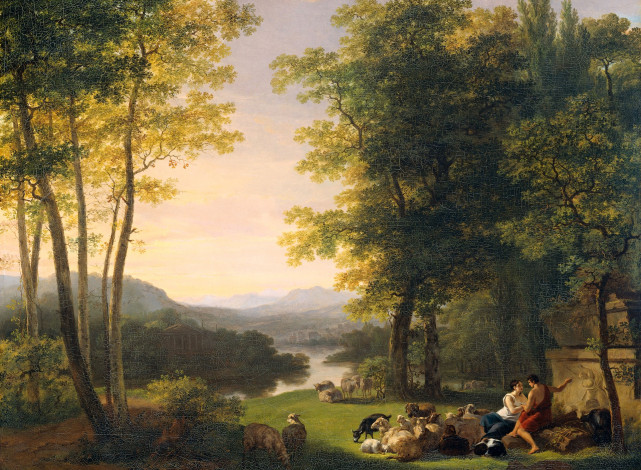 Обои картинки фото рисованное, живопись, Ян, виллем, пинеман, пейзаж, аркадии, холст, масло, картина