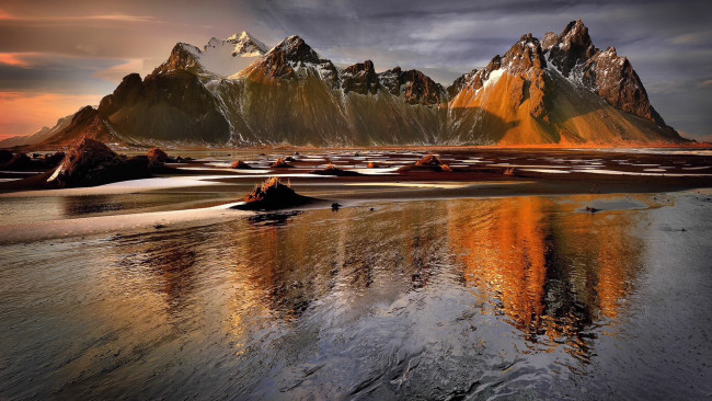 Обои картинки фото природа, побережье, горы, море, облака