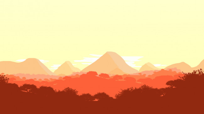 Обои картинки фото векторная графика, природа , nature, лес, горы