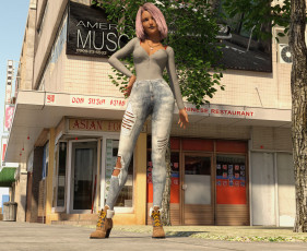 Картинка 3д+графика люди+ people девушка взгляд фон