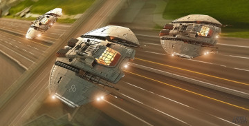 Картинка фэнтези космические+корабли +звездолеты +станции полёт трасса перекрёсток low flying pw аппарат