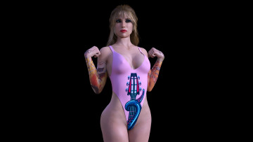 Картинка 3д+графика люди+ people девушка взгляд фон