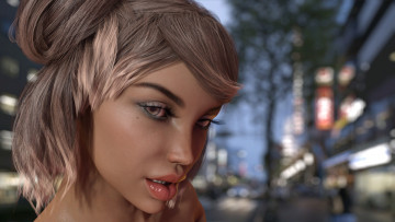 Картинка 3д+графика люди+ people фон взгляд девушка