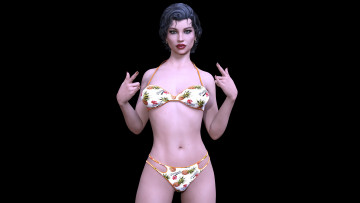 Картинка 3д+графика люди+ people фон взгляд девушка