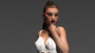 Картинка 3д+графика люди+ people взгляд девушка фон