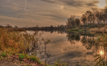 Картинка природа восходы закаты озеро закат