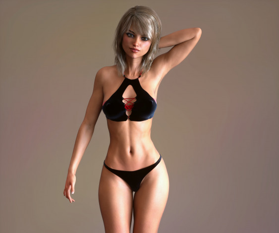 Обои картинки фото 3д графика, люди , people, фон, взгляд, девушка