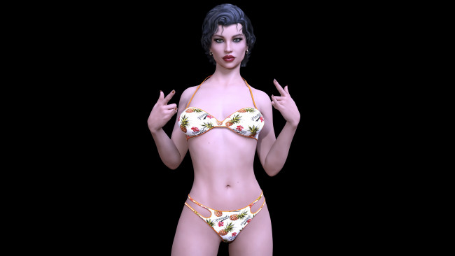 Обои картинки фото 3д графика, люди , people, фон, взгляд, девушка