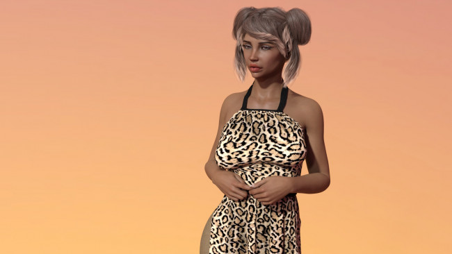 Обои картинки фото 3д графика, люди , people, взгляд, девушка, фон