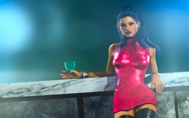 Обои картинки фото 3д графика, люди , people, фон, взгляд, девушка