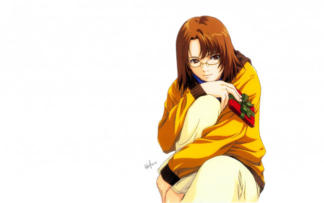 Обои картинки фото аниме, unknown,  другое , подарок, коробочка, очки, свитер, штаны