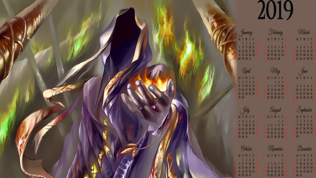 Обои картинки фото календари, фэнтези, магия, плащ, капюшон, существо