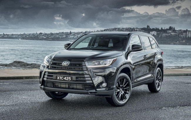 Обои картинки фото 2019 toyota highlander black edition, автомобили, toyota, 2019, highlander, тюнинг, 4k, kluger, black, edition, тойота, японские, xu50