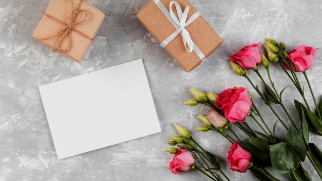 Обои картинки фото праздничные, подарки и коробочки, эустома, подарки