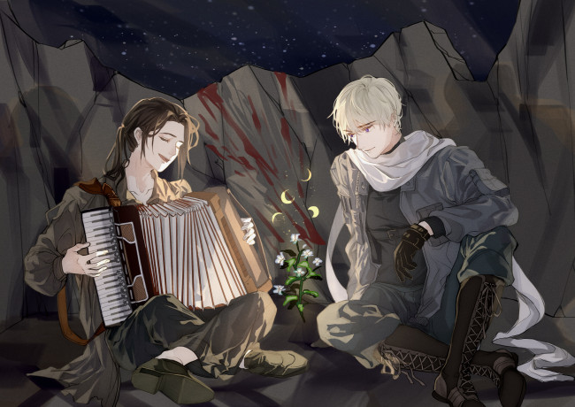 Обои картинки фото аниме, hetalia,  axis powers, хеталия, и, страны, оси