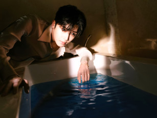 обоя мужчины, hou ming hao, актер, рубашка, ванна, вода