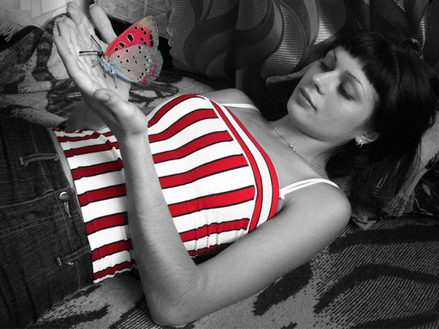 Обои картинки фото _Unsort -НЕ ВЫБИРАТЬ  , бабочка, девушки, не, выбирать