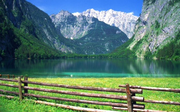 Картинка view to the watzmann ostwand k& 246 nigssee природа реки озера