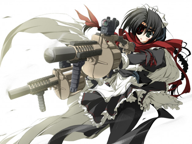 Обои картинки фото аниме, weapon, blood, technology