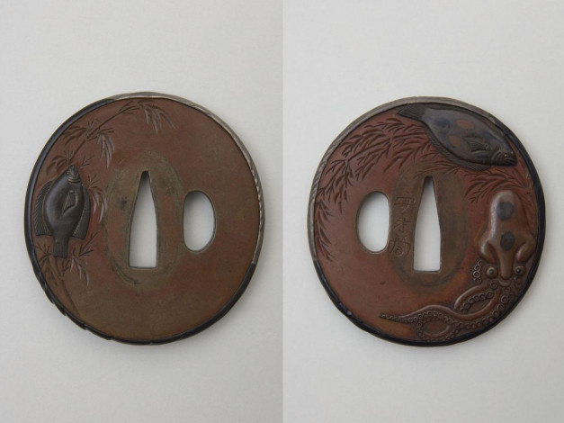 Обои картинки фото цуба, гарда, для, японских, мечей, оружие, холодное