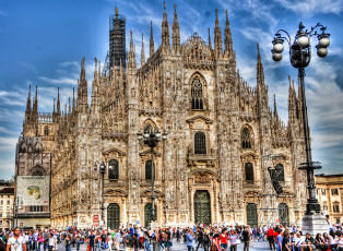 Картинка кафедральный собор милана италия города католические соборы костелы аббатства готика