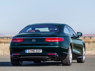 Картинка автомобили mercedes-benz зеленый 4matic coupе 2014г c217 s 500