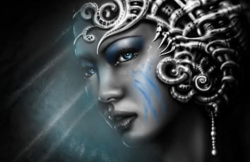 Картинка фэнтези девушки украшения взгляд девушка