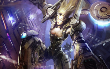 Картинка фэнтези роботы +киборги +механизмы киборг полет девушка будущее