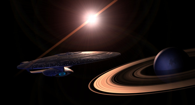 Обои картинки фото космос, арт, планета, корабль