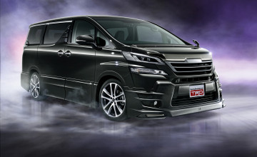Картинка автомобили toyota темный 2015г vellfire trd