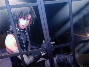 Картинка аниме wand+of+fortune art kagerou usuba wand of fortune alvaro garay парень красные глаза решётка