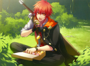 Картинка аниме wand+of+fortune art kagerou usuba wand of fortune visual novel lagi el nagil рыжий плащ коробка сладости