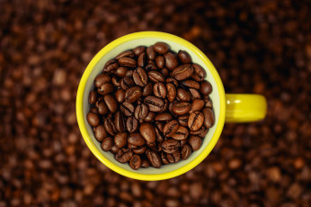 Картинка еда кофе +кофейные+зёрна чашка