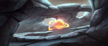 Картинка фэнтези магия скалы письмена мир иной