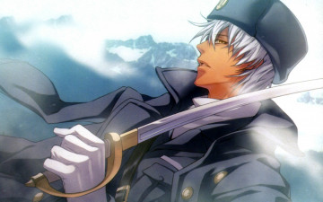 Картинка аниме wand+of+fortune art kagerou usuba wand of fortune visual novel bilal asad сабля форма шапка перчатки зима