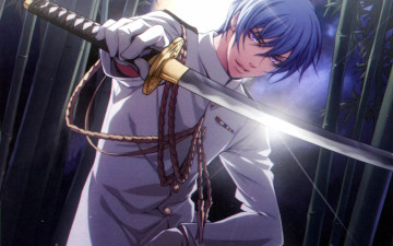 Картинка аниме wand+of+fortune art kagerou usuba wand of fortune visual novel julius fortner катана китель аксельбанты перчатки бамбук ночь