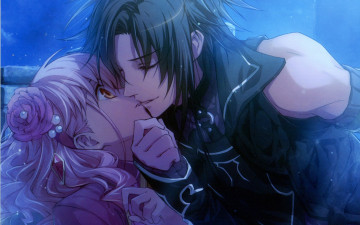 Картинка аниме wand+of+fortune art kageru usuba wand of fortune visual novel alvaro garay lulu поцелуй объятия руки ночь двое