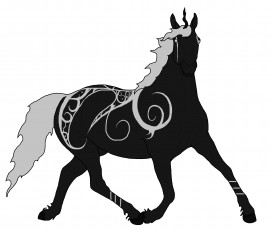 Картинка рисованное животные +лошади фон лошадь