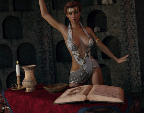 Картинка 3д+графика фантазия+ fantasy фон взгляд девушка