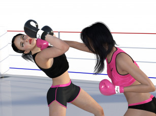 Картинка 3д+графика спорт+ sport бокс фон взгляд девушки