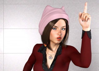 Картинка 3д+графика люди+ people девушка взгляд фон