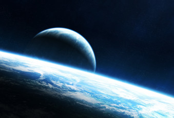 Картинка космос арт планеты вселенная звезды галактика