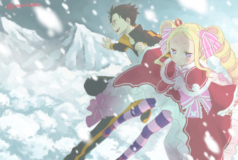 Картинка аниме re +zero+kara+hajimeru+isekai+seikatsu двое