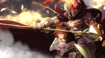 Картинка аниме fate stay+night девушка защитник плащ копье
