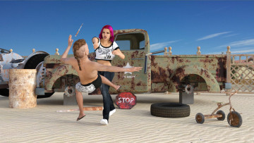 Картинка 3д+графика люди+ people девушка фон взгляд