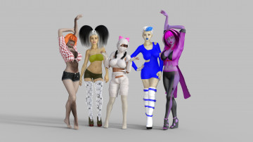 Картинка 3д+графика люди+ people девушки фон взгляд