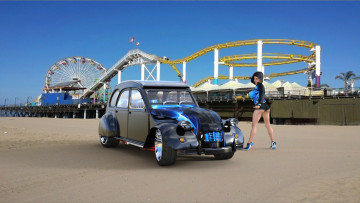 Картинка 3д+графика люди-авто мото+ people-+car+ +moto автомобиль фон взгляд девушка