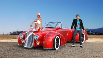 Картинка 3д+графика люди-авто мото+ people-+car+ +moto девушка взгляд фон