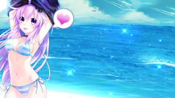 Картинка аниме hyperdimension+neptunia девушка взгляд фон